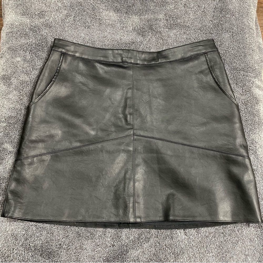 Altar'd State Black Leather‎ Mini Skirt